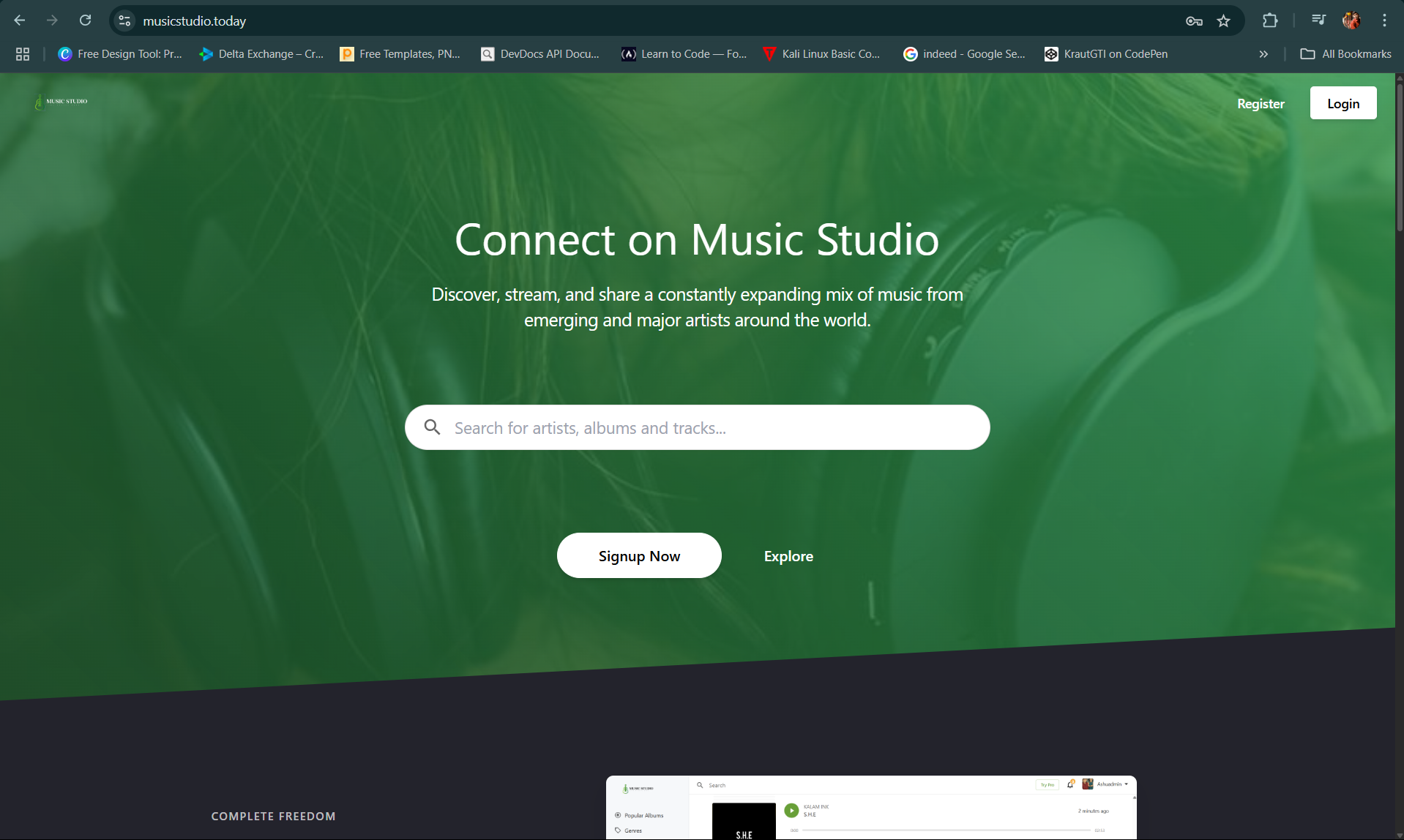 Music Studio - Music Streaming Platform